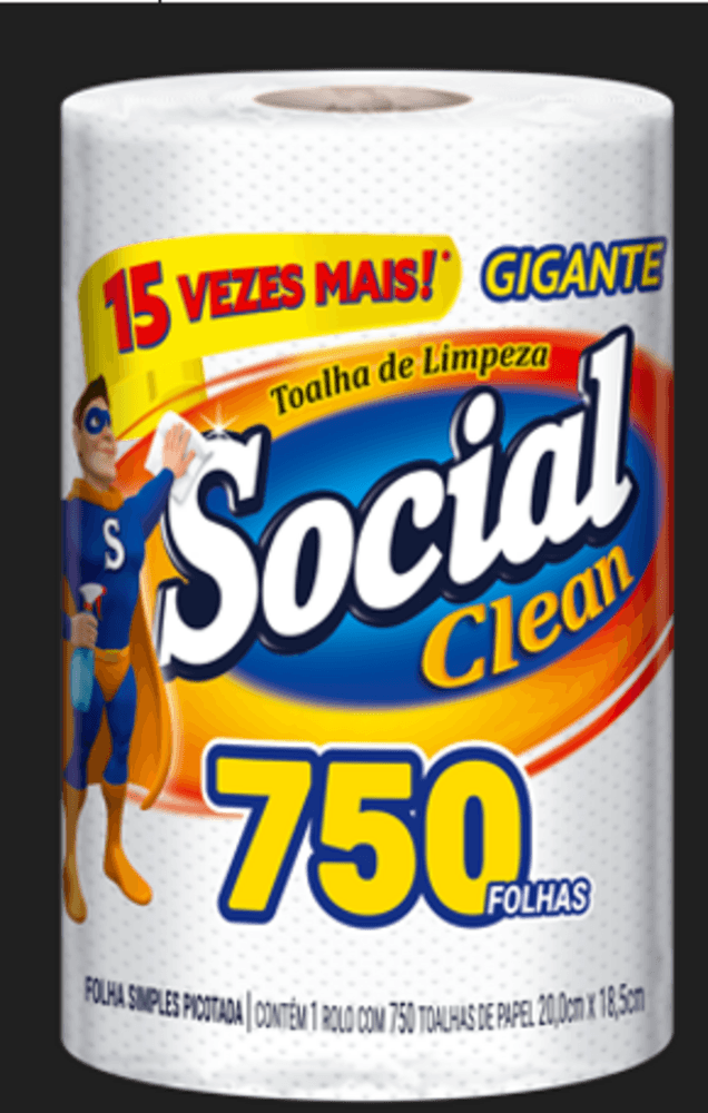 TOALHA PAP SOCIAL-CLEAN RL PC 750 FLS