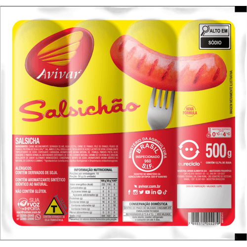 SALSICHAO-AVIVAR-500G-PC SALSICHAO-AVIVAR-500G-PC