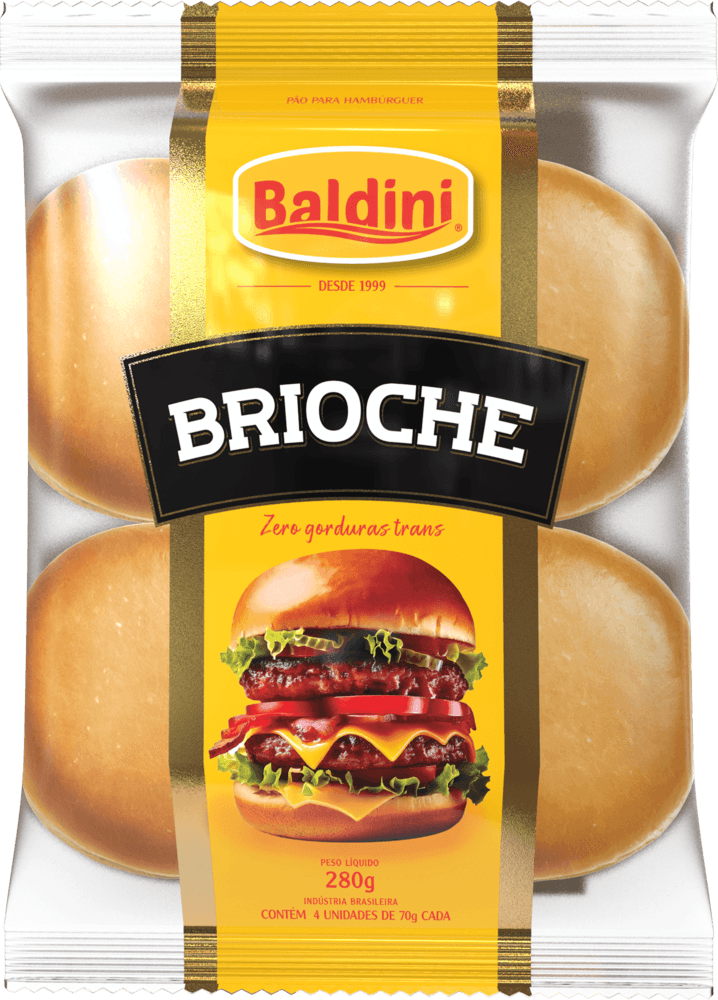 PÃO PARA HAMBÚGUER BALDINI BRIOCHE 280G