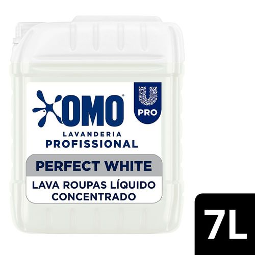 Lava Roupas Liquido OMO Lavanderia Profissional Perfect White 7L