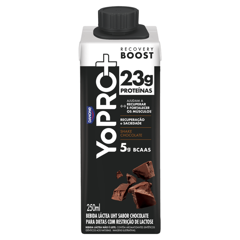 Bebida Láctea UHT Shake Chocolate Zero Lactose Yopro + Recovery Boost Caixa 250ml