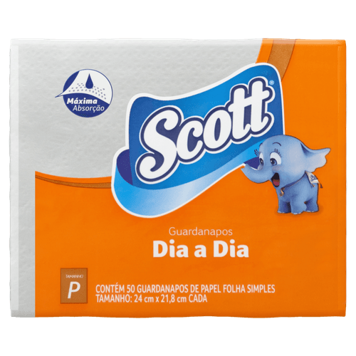 Guardanapo-de-Papel-Folha-Simples-Scott-Dia-a-Dia-24cm-x-218cm-Pacote-50-Unidades Guardanapo-de-Papel-Folha-Simples-Scott-Dia-a-Dia-24cm-x-218cm-Pacote-50-Unidades