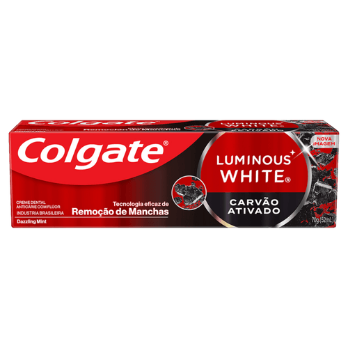 Creme-Dental-Carvao-Ativado-Dazzling-Mint-Colgate-Luminous-White-Caixa-70g