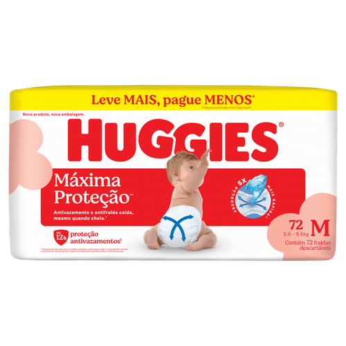 Fralda-Descartavel-Infantil-Huggies-Maxima-Protecao-M-Pacote-72-Unidades-Leve-Mais-Pague-Menos