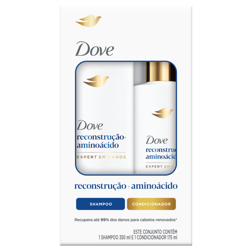 Kit-Shampoo-350ml---Condicionador-175ml-Dove-Reconstrucao---Aminoacido Kit-Shampoo-350ml---Condicionador-175ml-Dove-Reconstrucao---Aminoacido