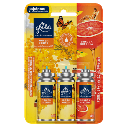 Kit-2-Odorizadores-de-Ambiente-Voo-em-Bonito---1-Brinde-a-Noronha-Glade-Toque-de-Frescor-12ml-Cada-Refil