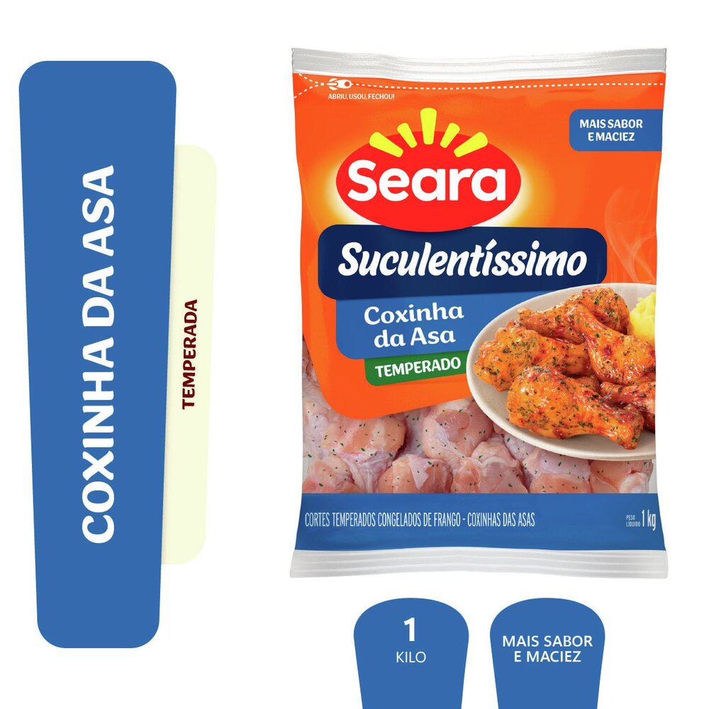 Coxinha da Asa de Frango Congelada Temperada Seara Suculentíssimo 1kg