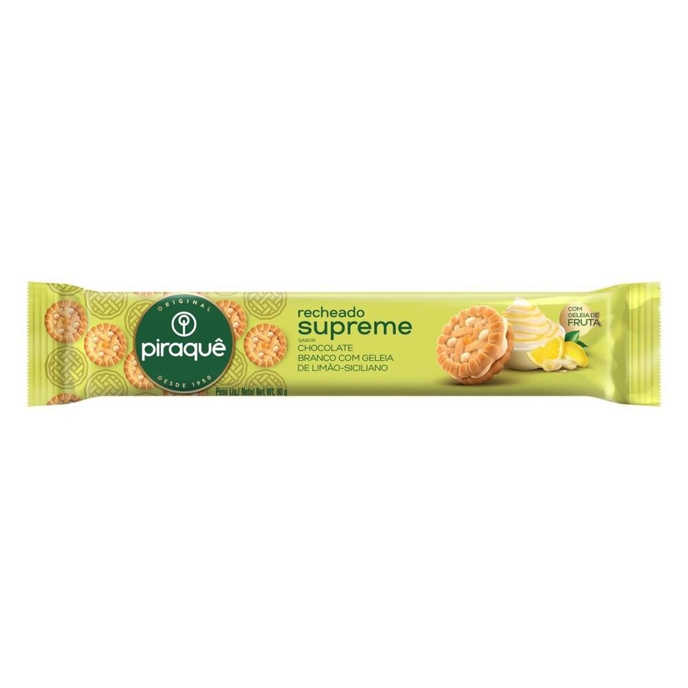 Biscoito Recheado Piraquê Supreme Limão Siciliano 80g