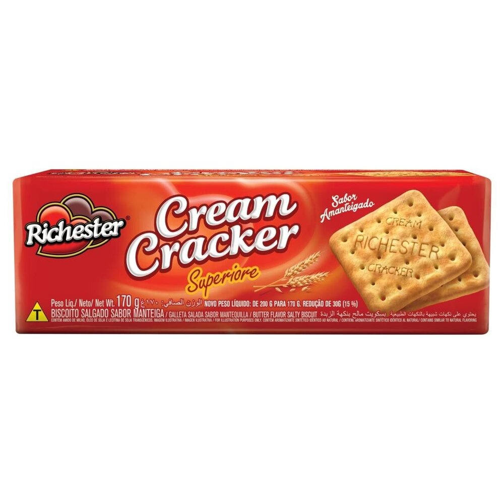 Biscoito Cream Cracker Amanteigado Richester Superiore 170g