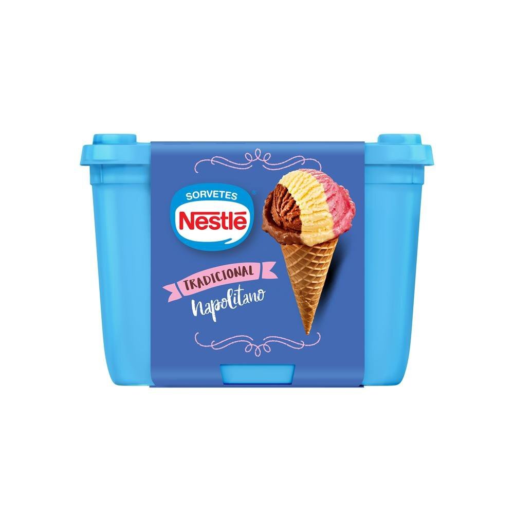 Sorvete Napolitano Tradicional Nestlé Pote 1,5l