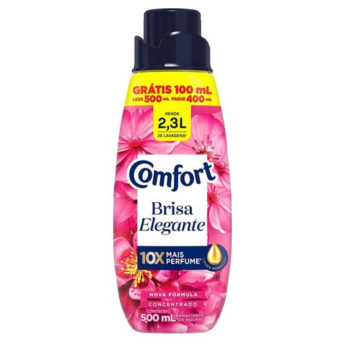 Amaciante-de-Roupa-Concentrado-com-Oleo-de-Argan-Brisa-Elegante-Comfort-Frasco-Leve-500ml-Pague-400ml