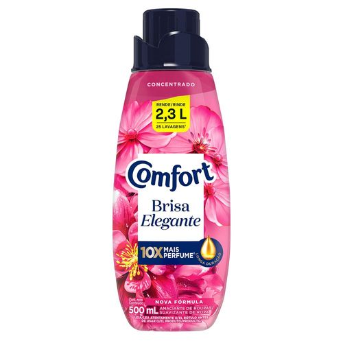 Amaciante de Roupa Concentrado com Óleo de Argan Brisa Elegante Comfort Frasco Leve 500ml Pague 400ml
