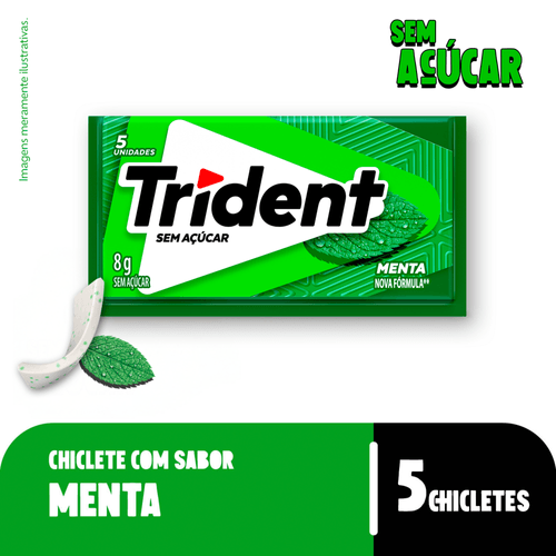 Chiclete-Trident-Menta-sem-acucar Chiclete-Trident-Menta-sem-acucar