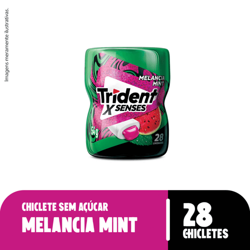 Chiclete-Trident-XSenses-Melancia-Mint-Sem-Acucar-Garrafa-54g
