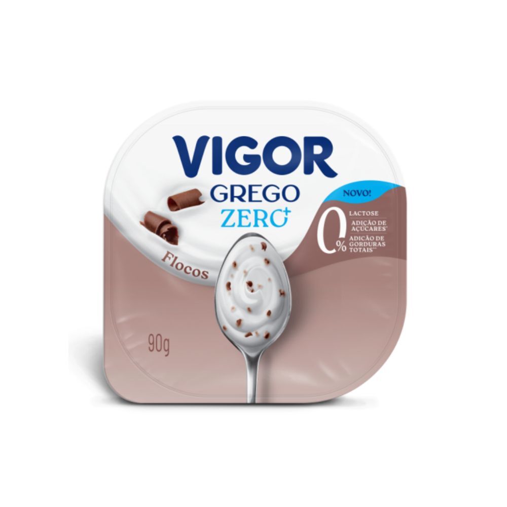 Iogurte Grego Desnatado Flocos Vigor 90g
