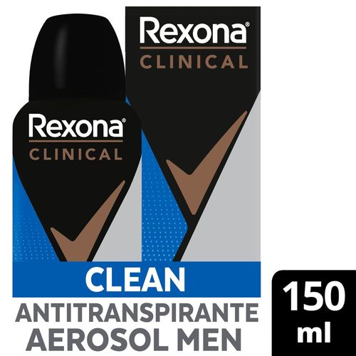 Antitranspirante Aerossol Clean 96h Rexona Clinical Men 150ml Spray Antitranspirante Aerossol Clean 96h Rexona Clinical Men 150ml Spray