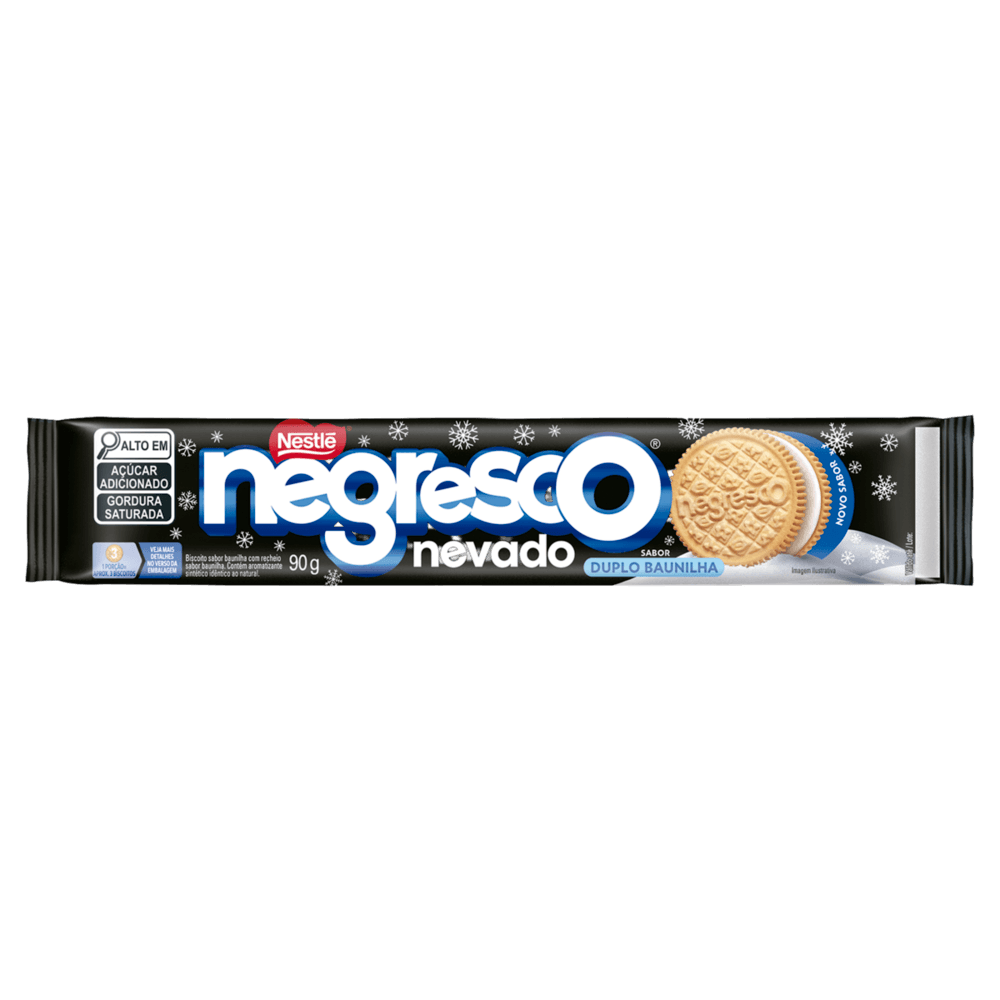 BISCOITO RECHEADO NESTLE NEGRESCO NEVADO 90G-PC SABOR DUPLO BAUNILHA