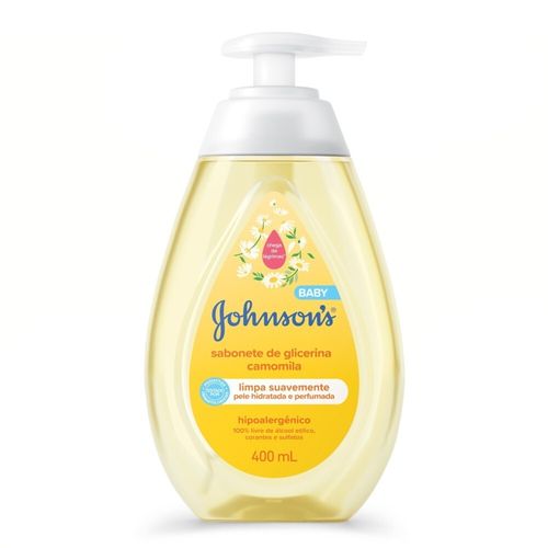 SABONETE-LIQUIDO-INFANTIL-JOHNSON-S-BABY-400ML-CAMOMILA-LIMPA-SUAVEMENTE-PELE-HIDRATADA-E-PERFUMADA-HIPOALERGENICO-100--LIVRE-DE-ALCOOL-ETILICO-CORANT