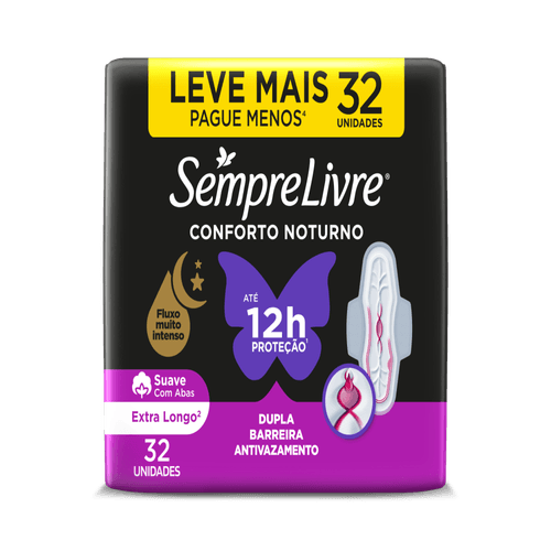 Absorvente-com-Abas-Suave-Sempre-Livre-Conforto-Noturno-Pacote-32-Unidades-Leve-Mais-Pague-Menos Absorvente-com-Abas-Suave-Sempre-Livre-Conforto-Noturno-Pacote-32-Unidades-Leve-Mais-Pague-Menos