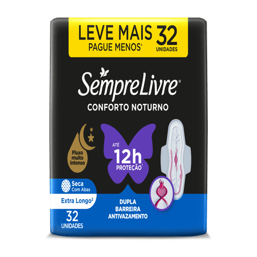 Absorvente-com-Abas-Seca-Sempre-Livre-Conforto-Noturno-Pacote-32-Unidades-Leve-Mais-Pague-Menos