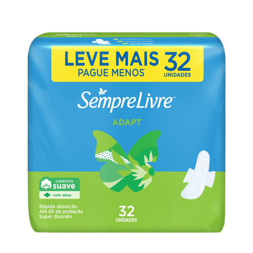 Absorvente-com-Abas-Suave-Sempre-Livre-Adapt-Pacote-32-Unidades-Leve-Mais-Pague-Menos