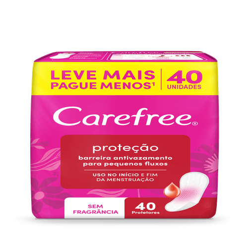 Protetor-Diario-sem-Abas-Carefree-Protecao-Pacote-40-Unidades-Leve-Mais-Pague-Menos