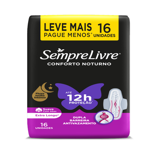 Absorvente-Sempre-Livre-Noturno-Suave-com-Abas-16-Unidades-Leve-Mais-Pague-Menos Absorvente-Sempre-Livre-Noturno-Suave-com-Abas-16-Unidades-Leve-Mais-Pague-Menos