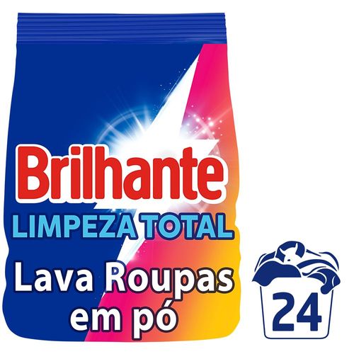 Lava Roupas em Pó Brilhante Limpeza Total 1.6 kg Lava Roupas em Pó Brilhante Limpeza Total 1.6 kg