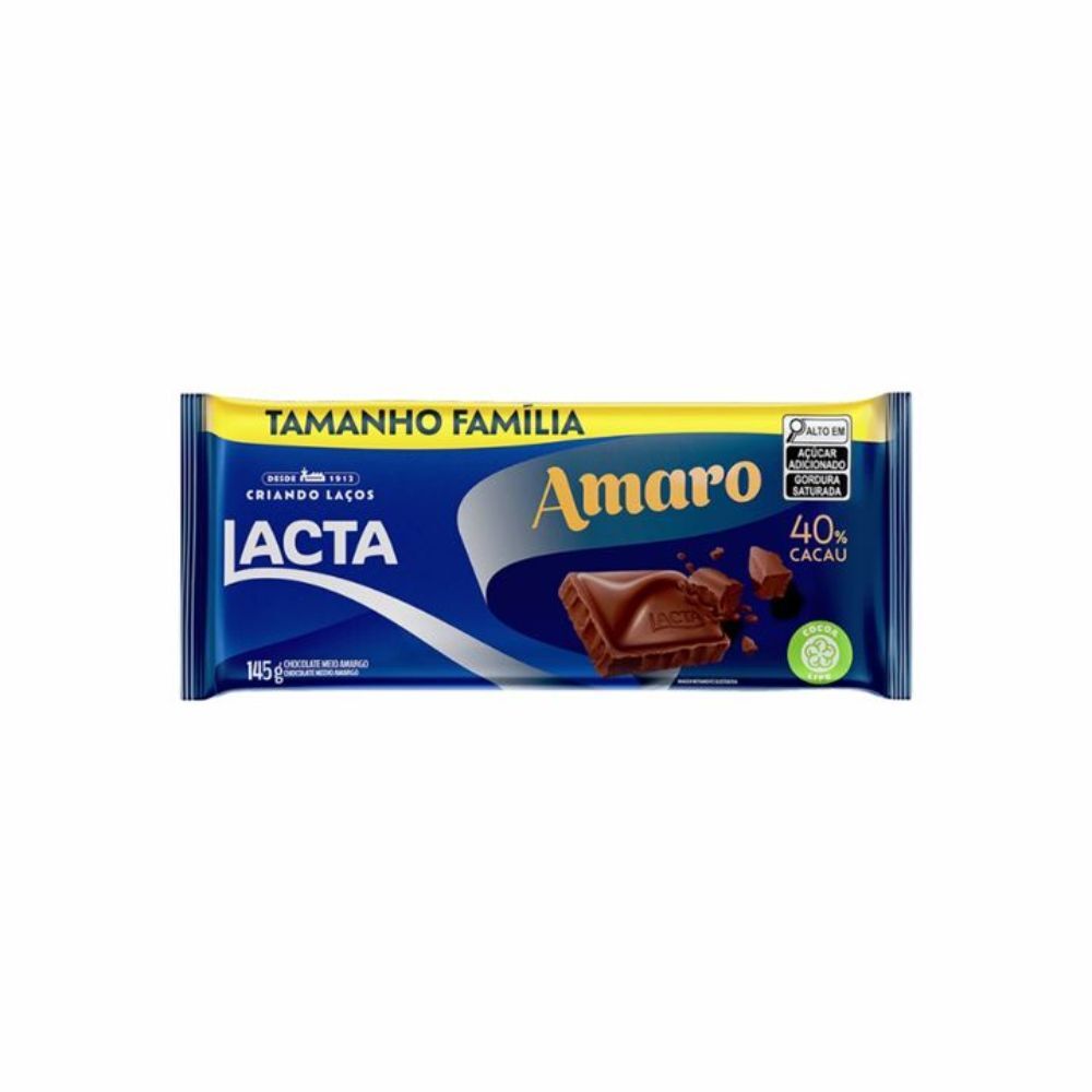 Chocolate Lacta Amaro Tamanho Família 145g