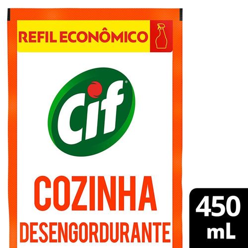 Limpador Especialista CIF Derrete Gordura 450 ml Refil Econômico