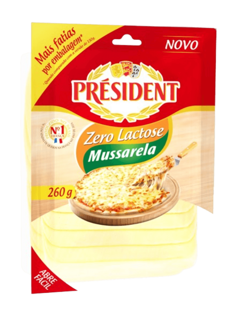 MUSSARELA PRESIDENT ZERO LACTOSE 260G