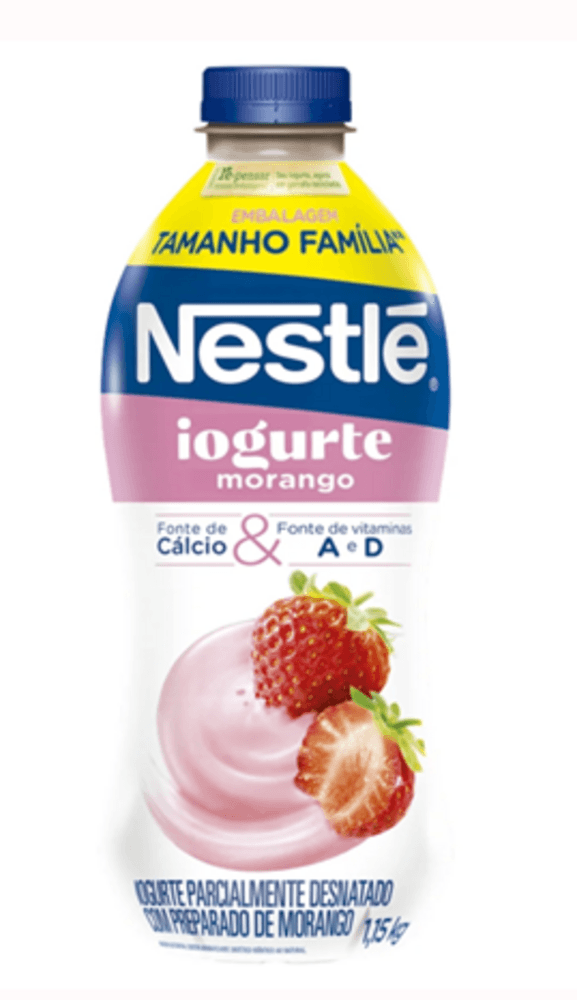 IOGURTE LIQUIDO NESTLE PARCIALMENTE DESNATADO 1,15KG-GF EMBALAGEM TAMANHO FAMILIA - SABOR MORANGO