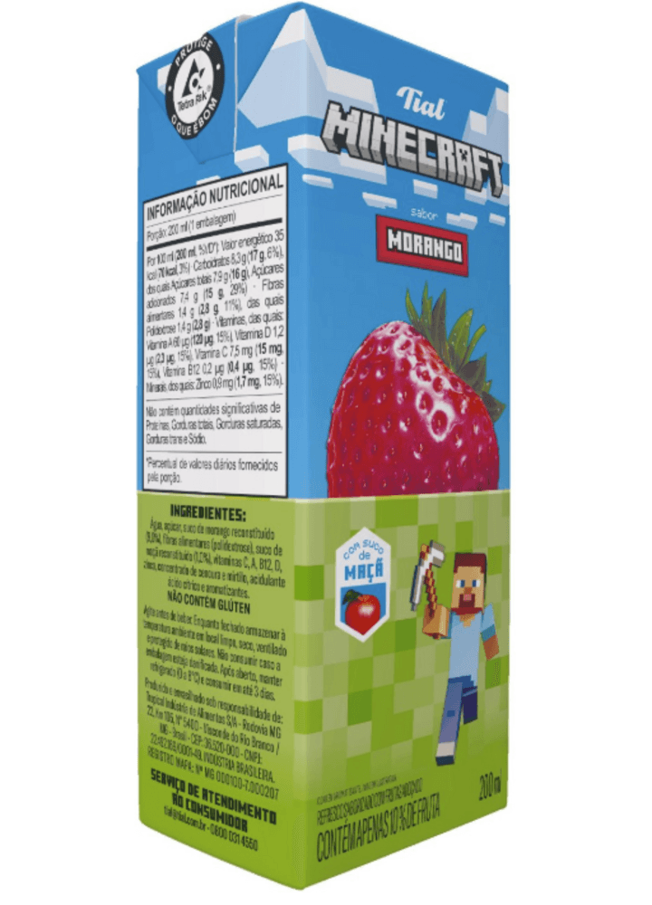 REFRESCO MINECRAFT- 200ML-MORANGO