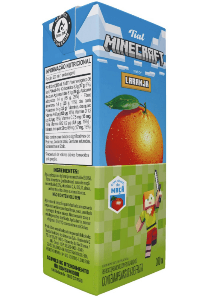 REFRESCO MINECRAFT- 200ML-LARANJA