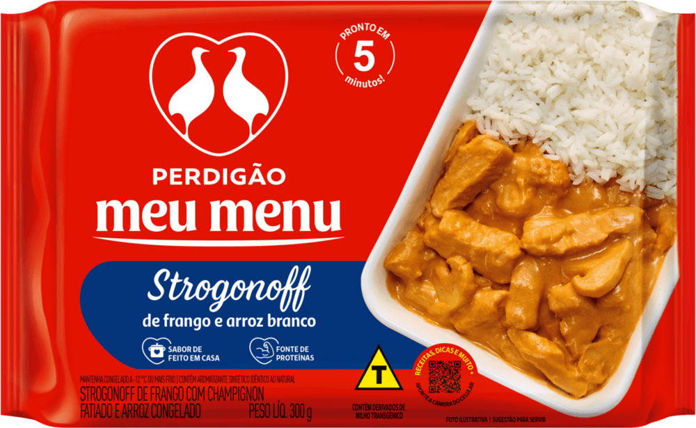 Strogonoff de Frango com Arroz Branco Perdigão Meu Menu Pacote 300g