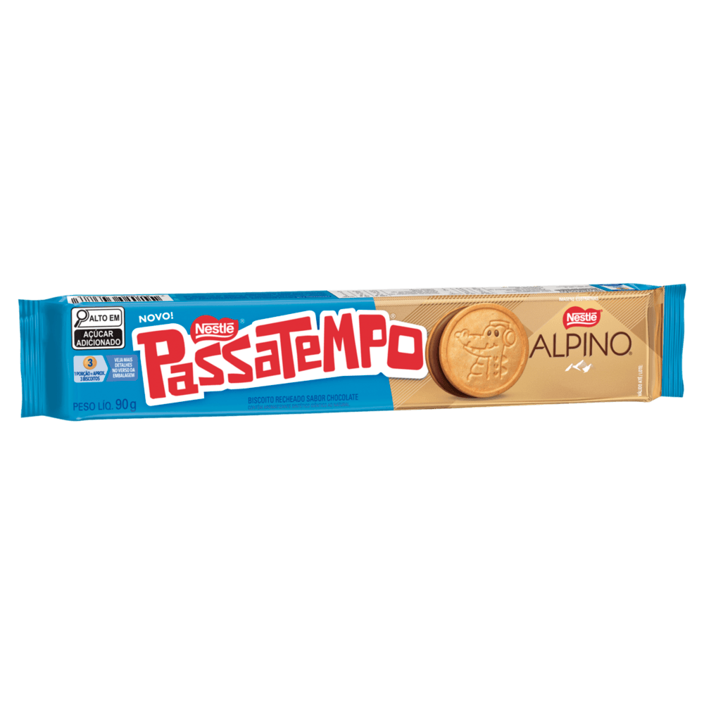 Biscoito Recheado Passatempo Nestlé Alpino 90g