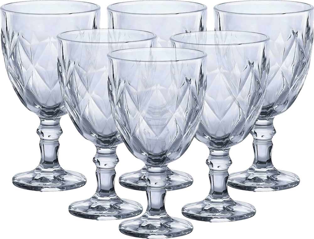 Taça Vidro Diamond Gamma Transparente 340ml 6 Unidades