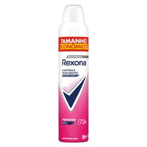 Antitranspirante Aerossol Powder Dry 72h Rexona 200ml Spray Tamanho Econômico Desodorante Antitranspirante Aerosol Rexona Powder Dry 200ml