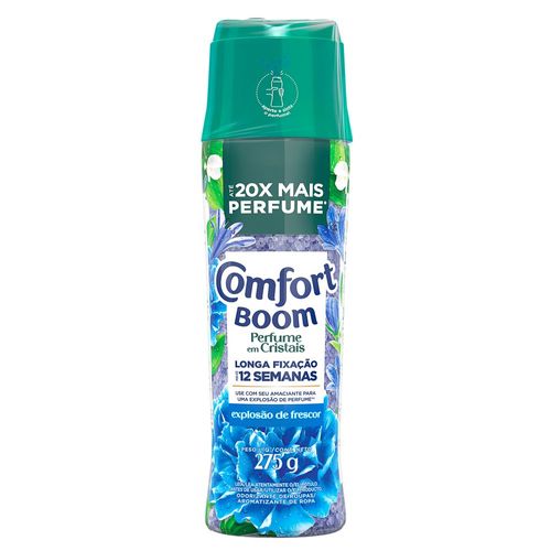 Odorizante de Roupas Explosão de Frescor Comfort Boom Perfume em Cristais Frasco 275g