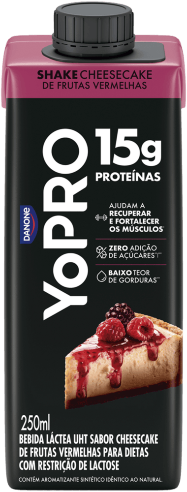 Yopro Bebida Láctea Uht Cheesecake de frutas vermelhas 15g De Proteínas 250ml