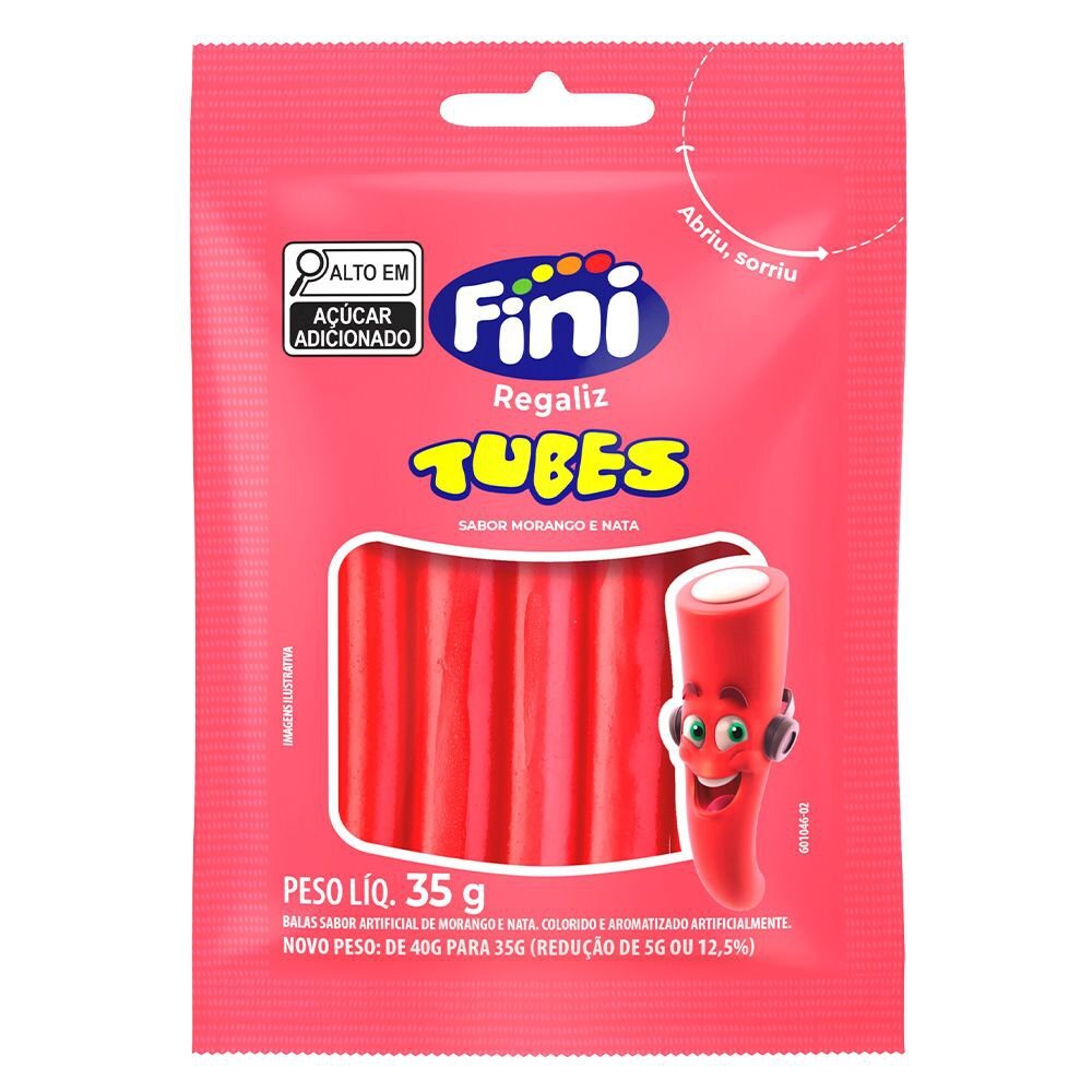 Regaliz Fini Tubes Morango 35 g