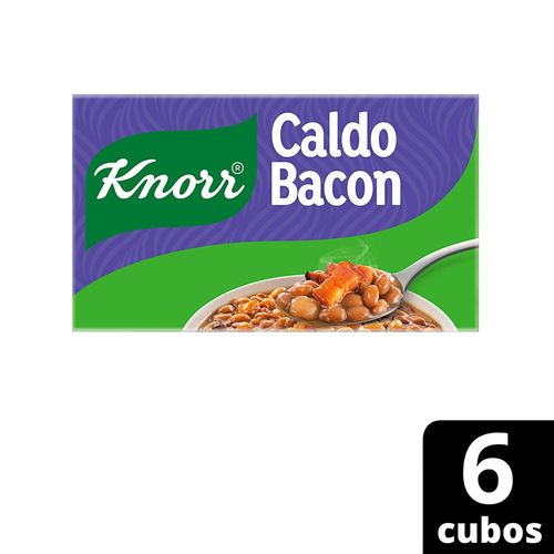 Preparado para Caldo em Tablete Bacon Knorr Mais Sabor Caixa 57g 6 Unidades