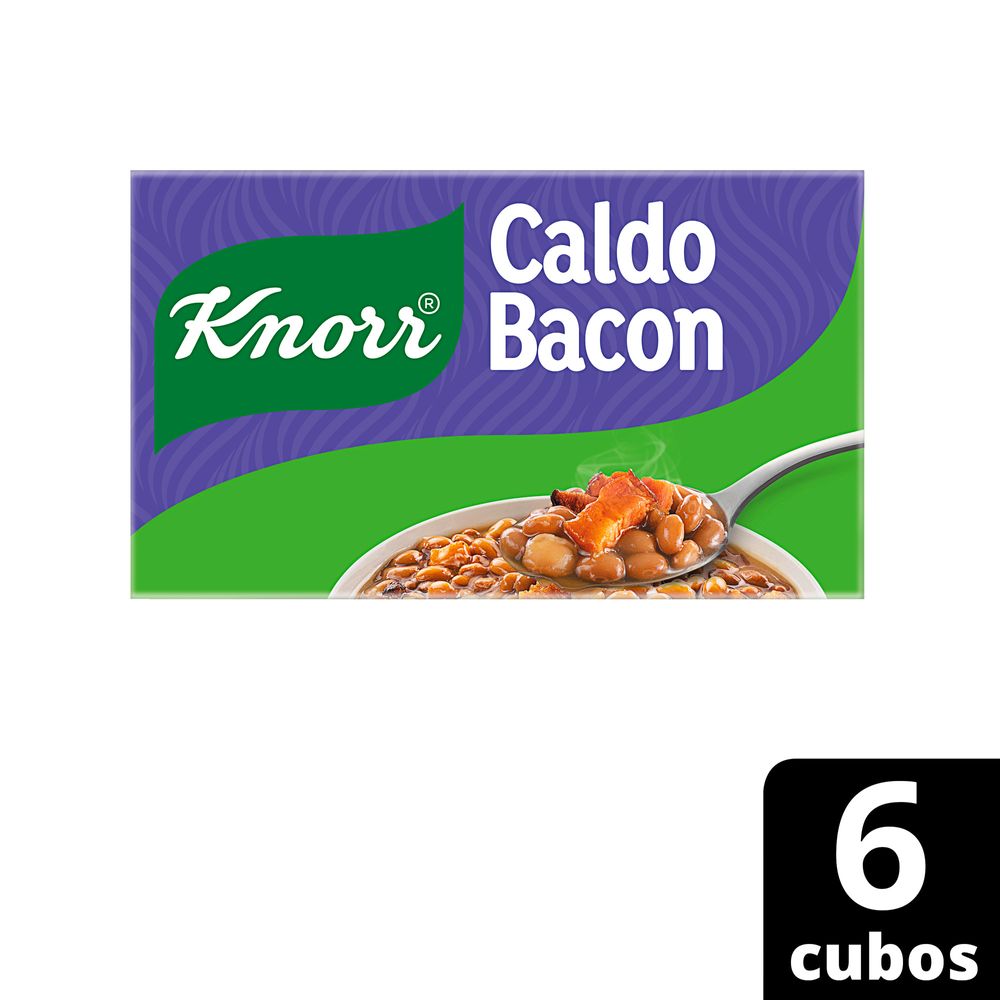 Preparado para Caldo em Tablete Bacon Knorr Mais Sabor Caixa 57g 6 Unidades