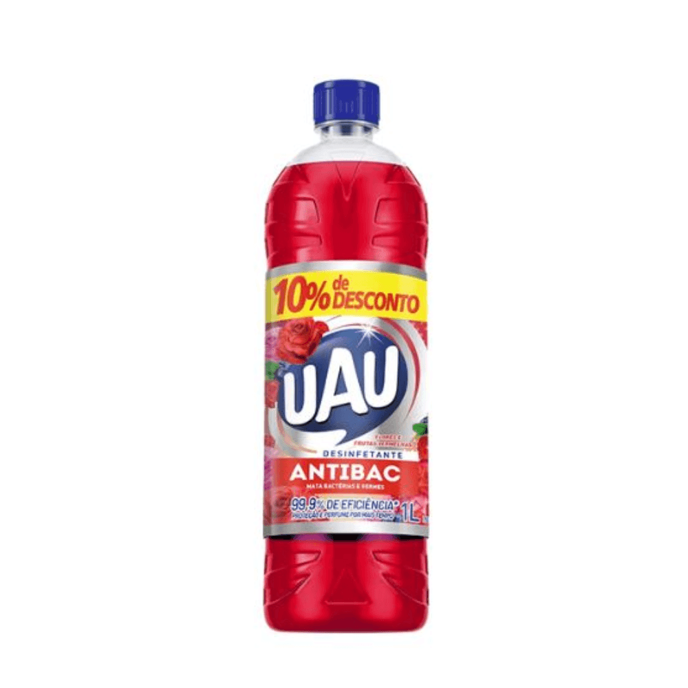 Desinfetante Antibac Uau Frutas Vermelhas  10% Desconto 1L