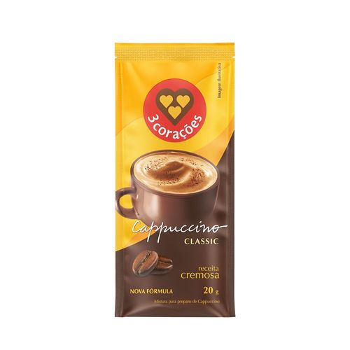 Mistura-para-Preparo-de-Cappuccino-Soluvel-Classic-3-Coracoes-Sache-20g