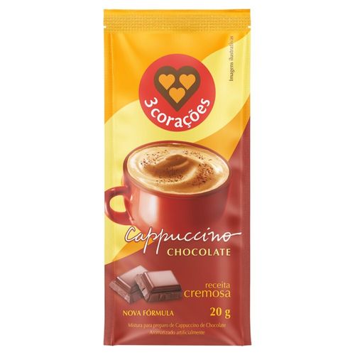 Mistura-para-Preparo-de-Cappuccino-Soluvel-de-Chocolate-3-Coracoes-Sache-20g