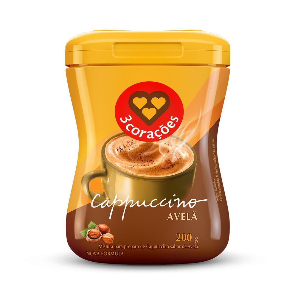 Cappuccino Avelã 3 Corações Pote 200g