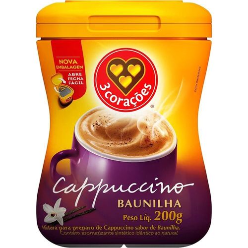 Cappuccino-Soluvel-Baunilha-3-Coracoes-Pote-200g