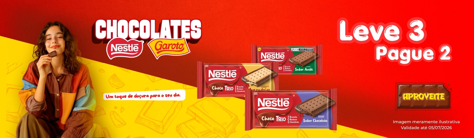 Chocotrio Nestle e Garoto ate 5/07