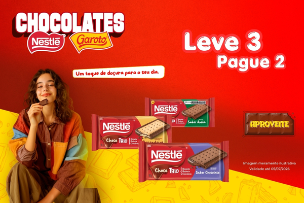 Chocotrio Nestle e Garoto ate 5/07